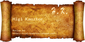 Higl Kasztor névjegykártya